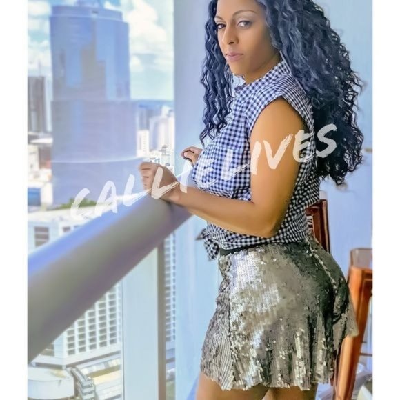 Callie Celebration: Gray Silver Pewter Sequin Rockstar Shorts Medium 6 - Picture 2 of 8